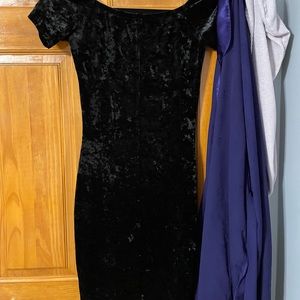 Suede off the shoulder LBD